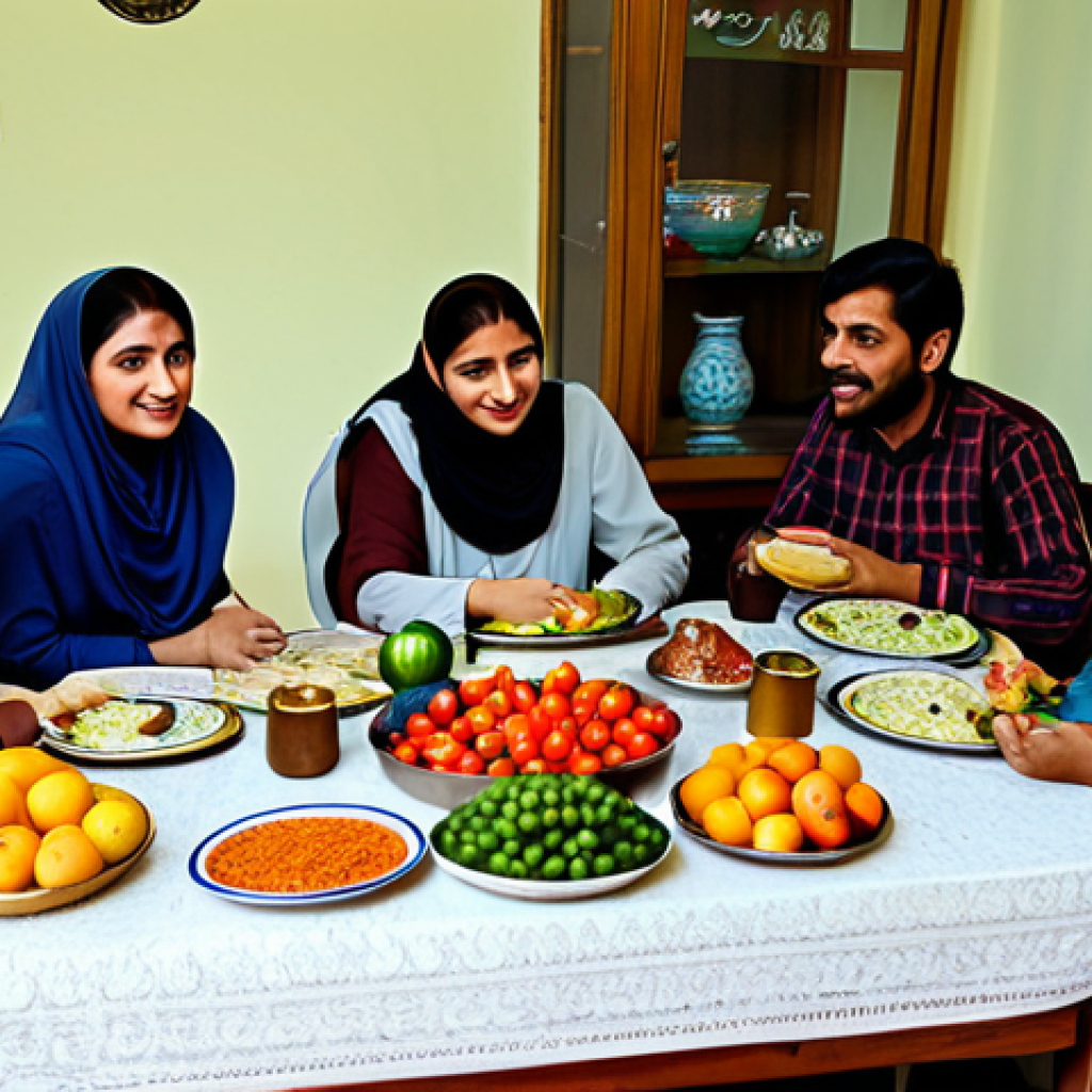 혈압 낮추는 생활 습관 - **

"A Pakistani family enjoying a healthy meal at their home dining table. The table is filled with...